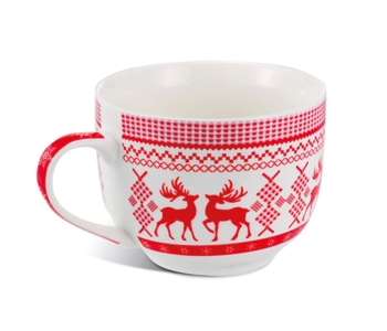 TAZZA COLAZIONE NATALIZIA JUMBO BIANCA